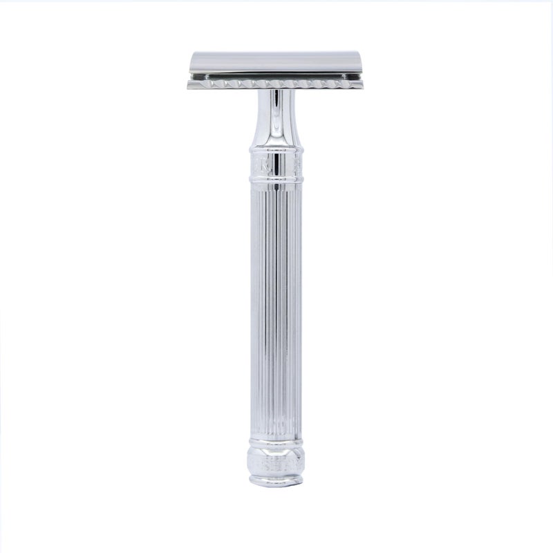 Edwin Jagger Chrome Lined Double Edge Razor - Long Handle - Image 1